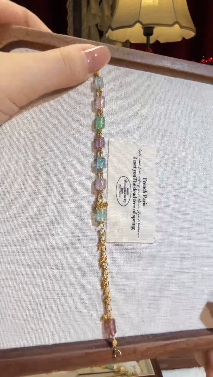 【闪购商品】碧玺手链18K金镶嵌全净体回纹