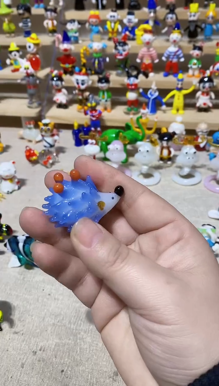【闪购商品】琉璃手工艺品浅蓝刺猬