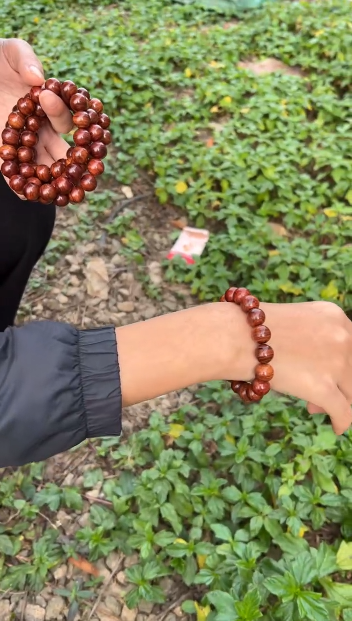 黄花梨/降香黄檀A036紫油梨1.2圆珠手串66多样性发一