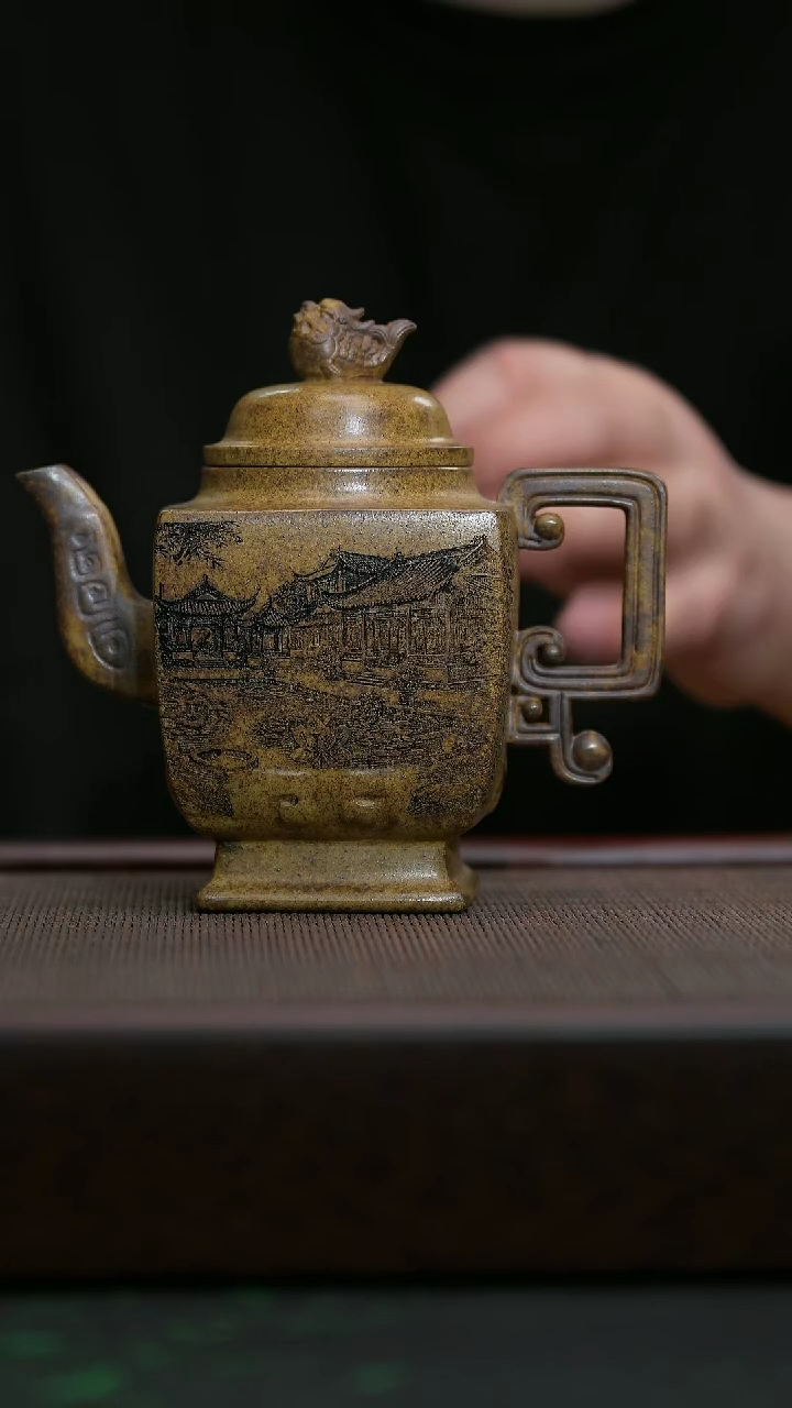 【闪购商品】紫砂茶壶宜兴原矿紫砂@@四方器