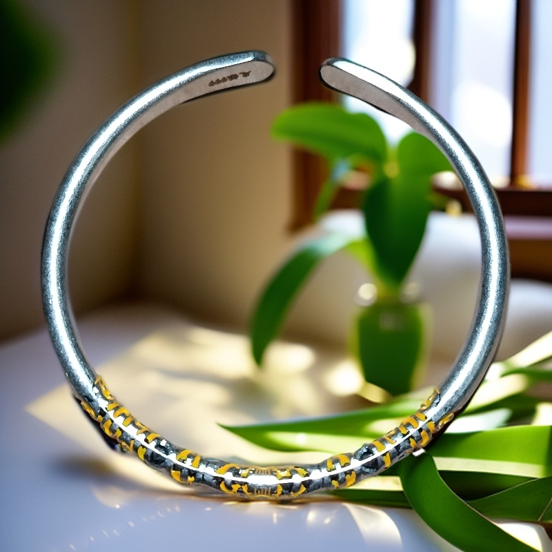 J047卷草纹描金手镯SZ295-无礼盒