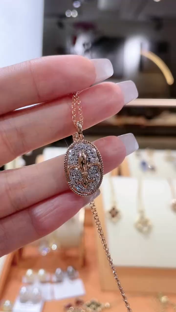 【闪购商品】钻石颈饰18K金镶嵌项链