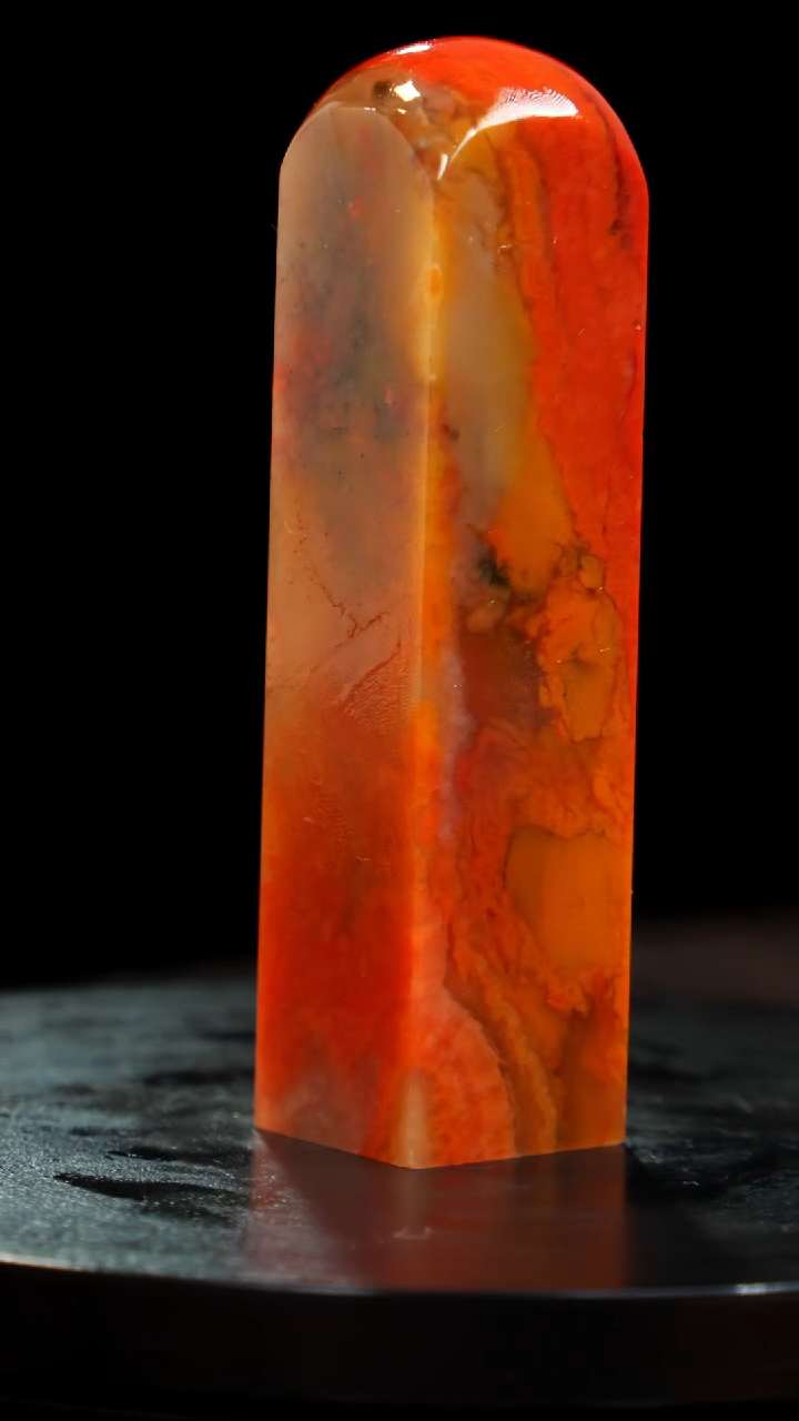 田黄石红花印章印章印章