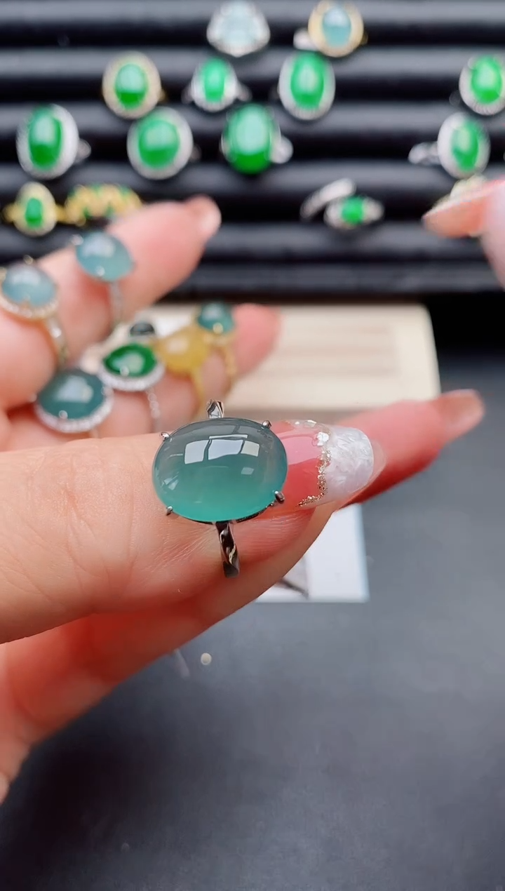 【闪购商品】翡翠戒指银S925镶嵌321312