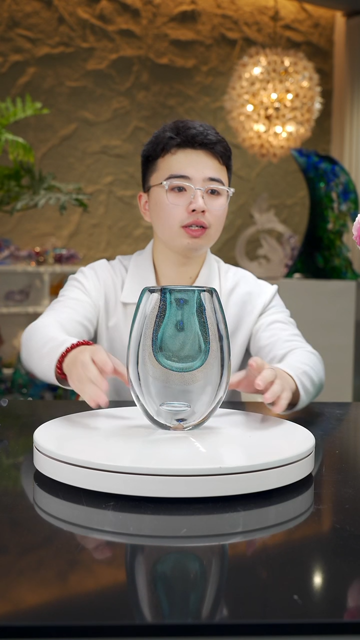 手工艺品琉璃文*福利海蓝色花器截图