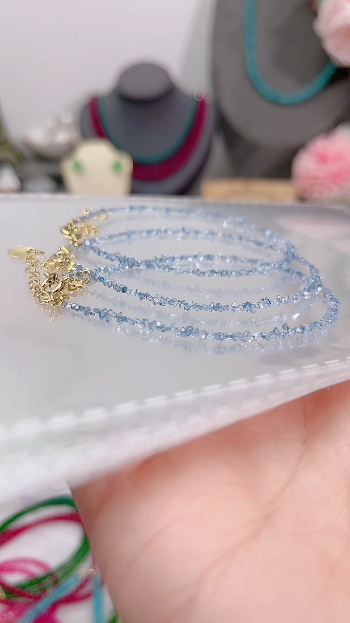 银S925镶嵌手链钻石蓝99