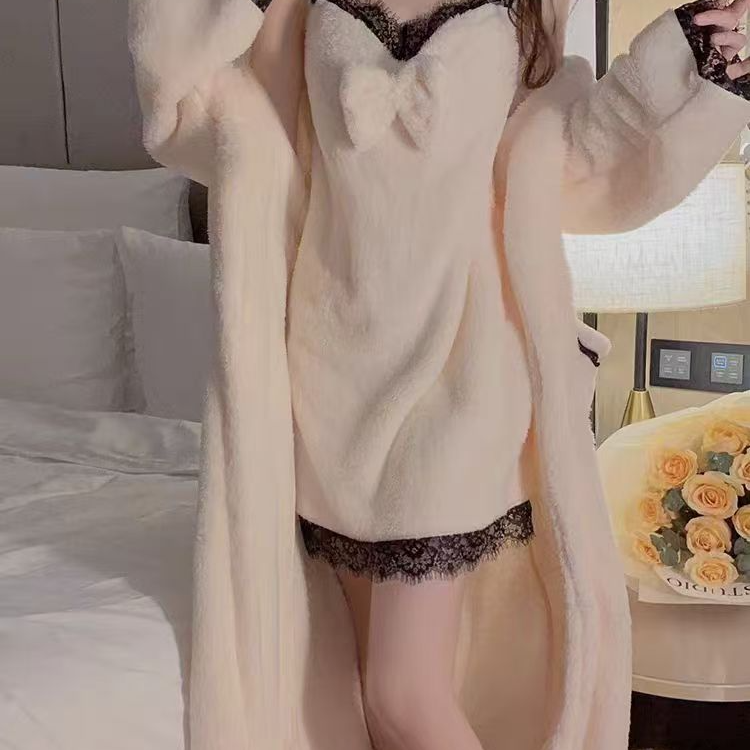 加厚睡衣加绒冬季日常穿搭4