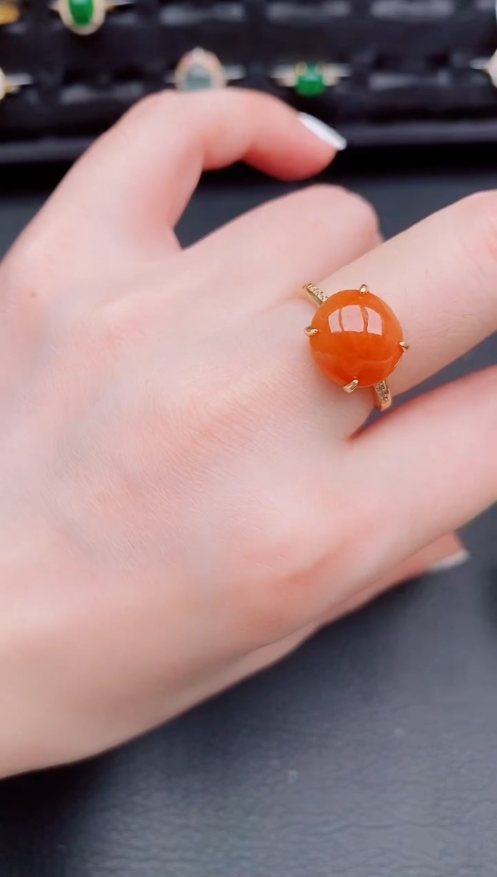 【闪购商品】翡翠戒指银S925镶嵌天然a货翡翠273