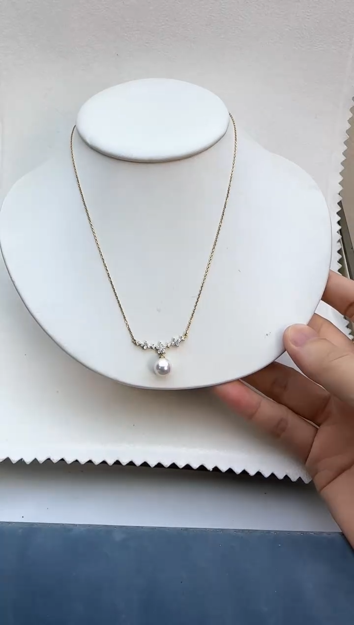 【闪购商品】海水珍珠颈饰18K金镶嵌8.5-9