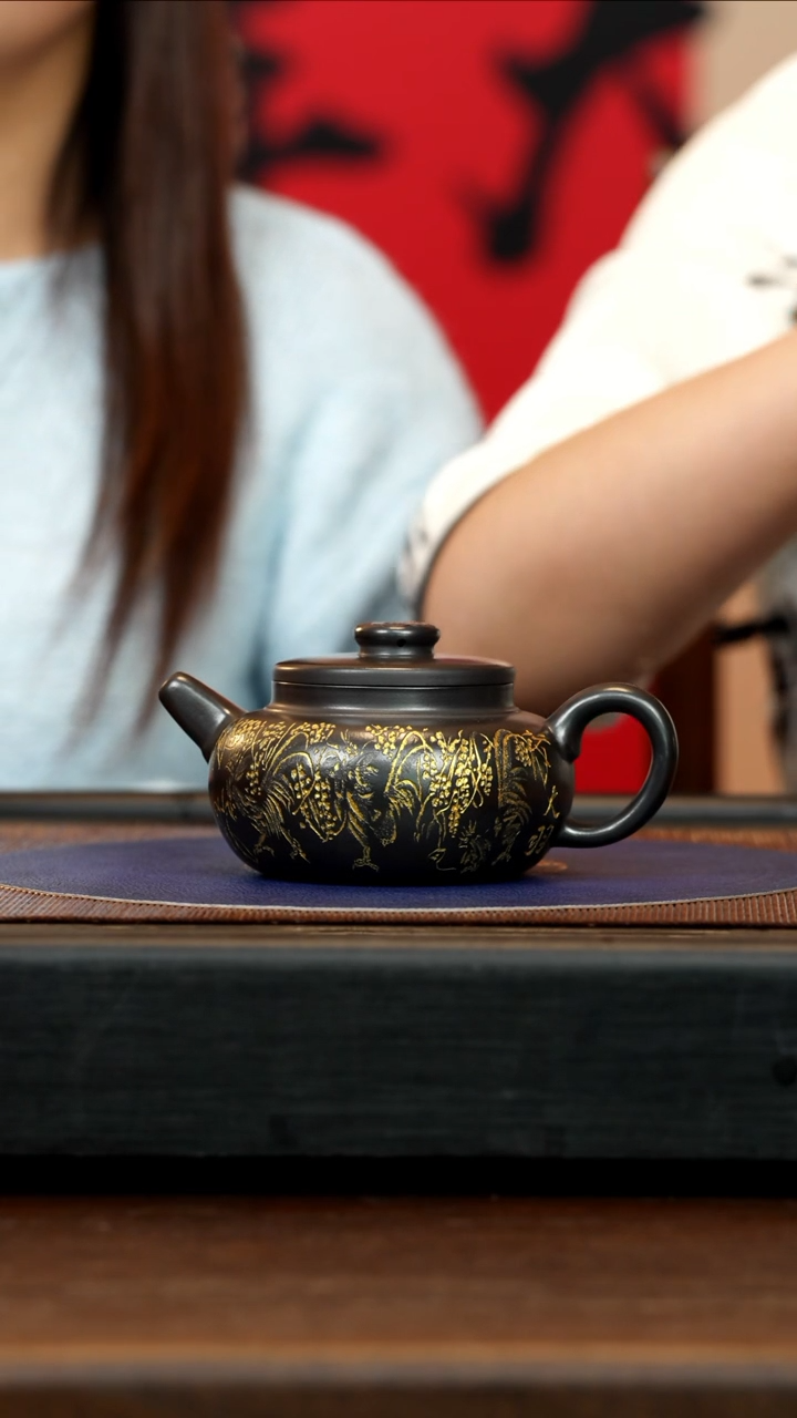 【闪购商品】紫砂茶壶ZLH 石黄 扁鼓 300cc