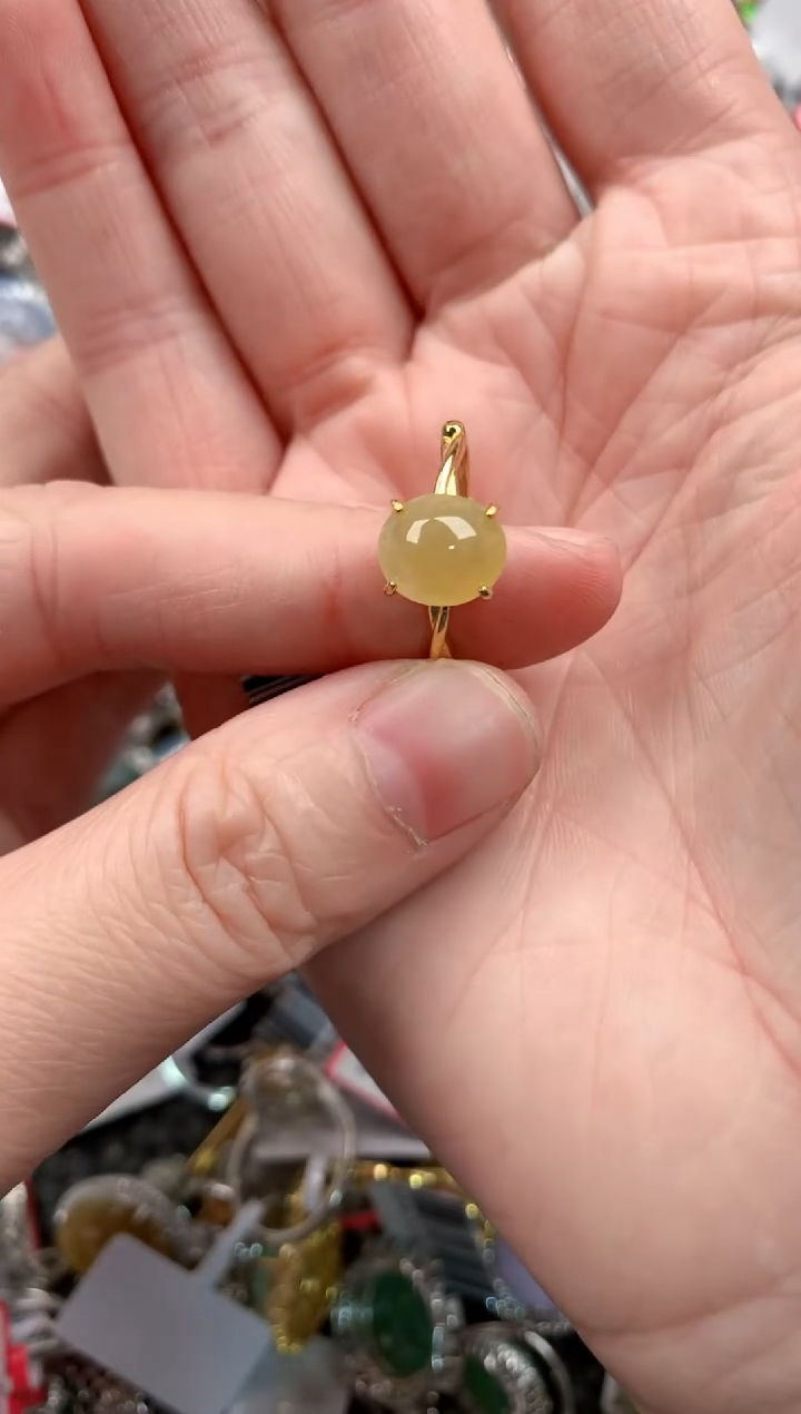 银S925镶嵌戒指翡翠555----8