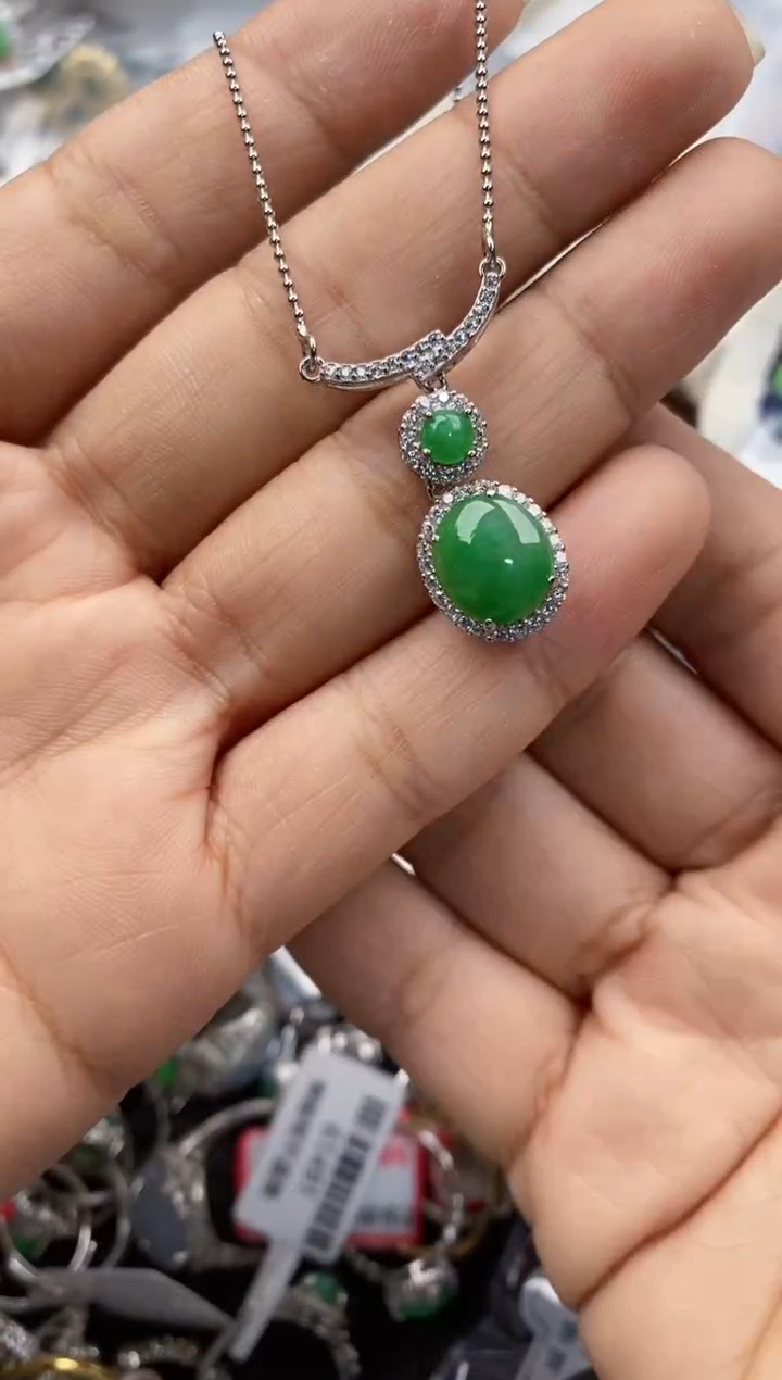 银S925镶嵌戒指翡翠222---6