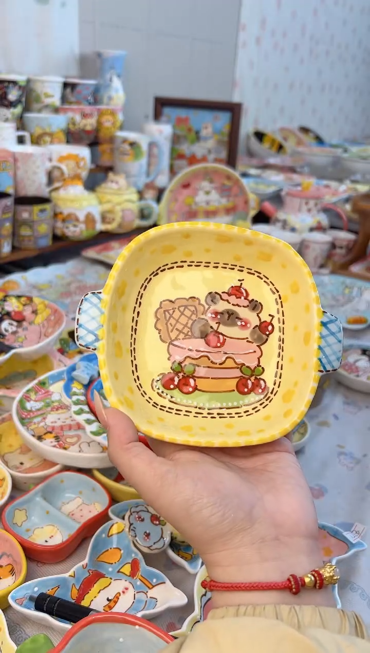 摆件陶景德镇陶瓷手绘微瑕