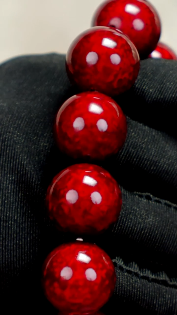 疯子大漆赤宝砂手粗20mm  11颗