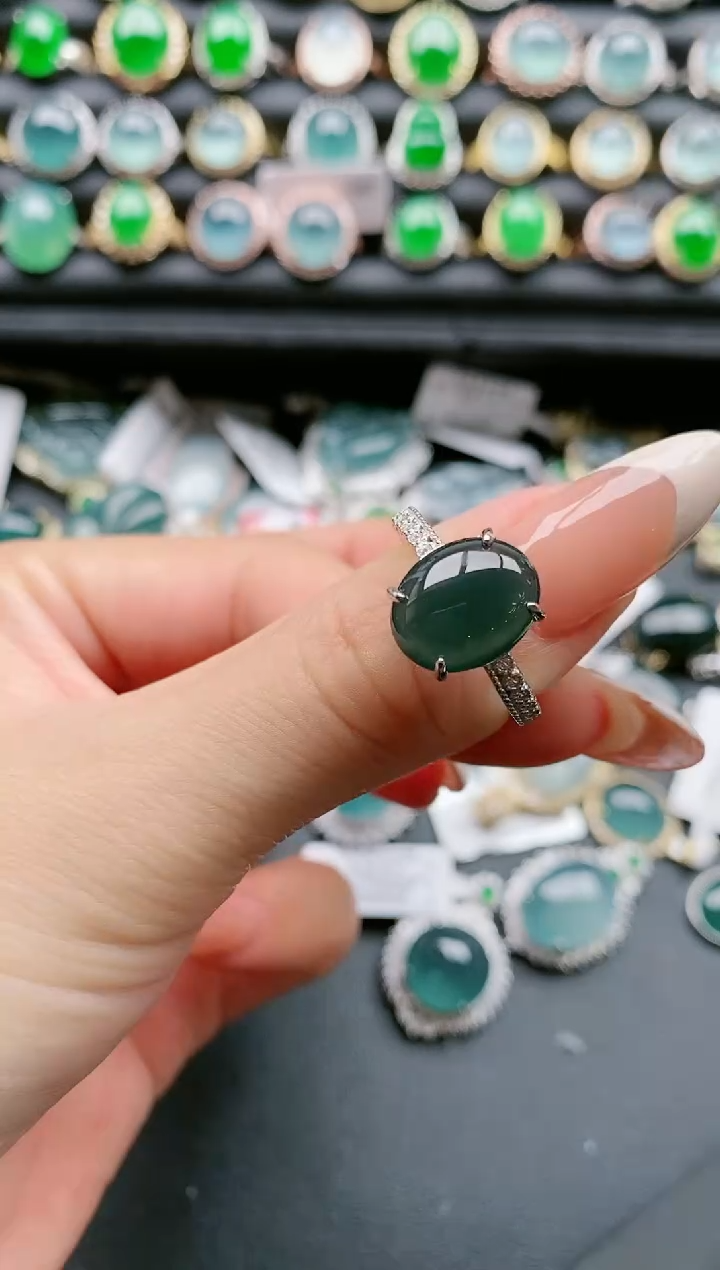 【闪购商品】翡翠戒指银S925镶嵌111111111111