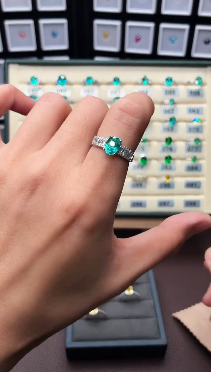 银S925镶嵌戒指碧玺0001