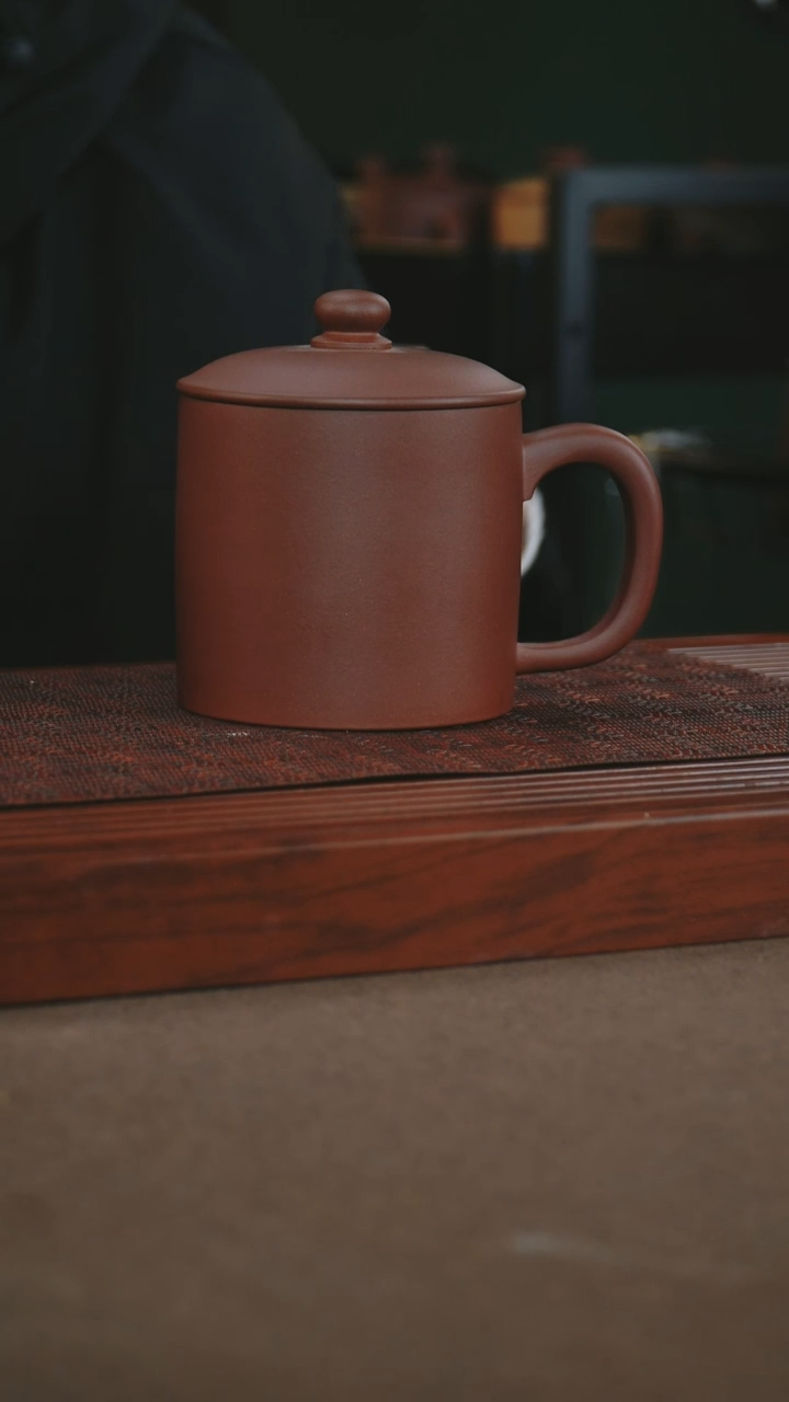 茶杯紫砂原矿底槽青紫砂杯老板杯 500cc