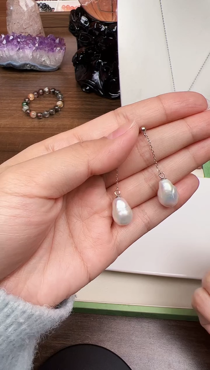 银S925镶嵌耳饰淡水珍珠悦2869