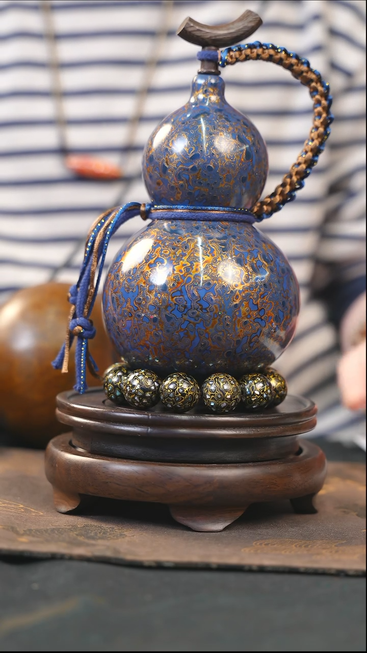 【闪购商品】YJ156漆艺酒葫芦不包手串及旋转底座