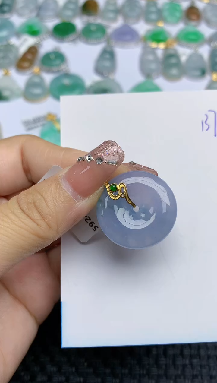 【闪购商品】翡翠颈饰18K金镶嵌天然A货翡翠 137