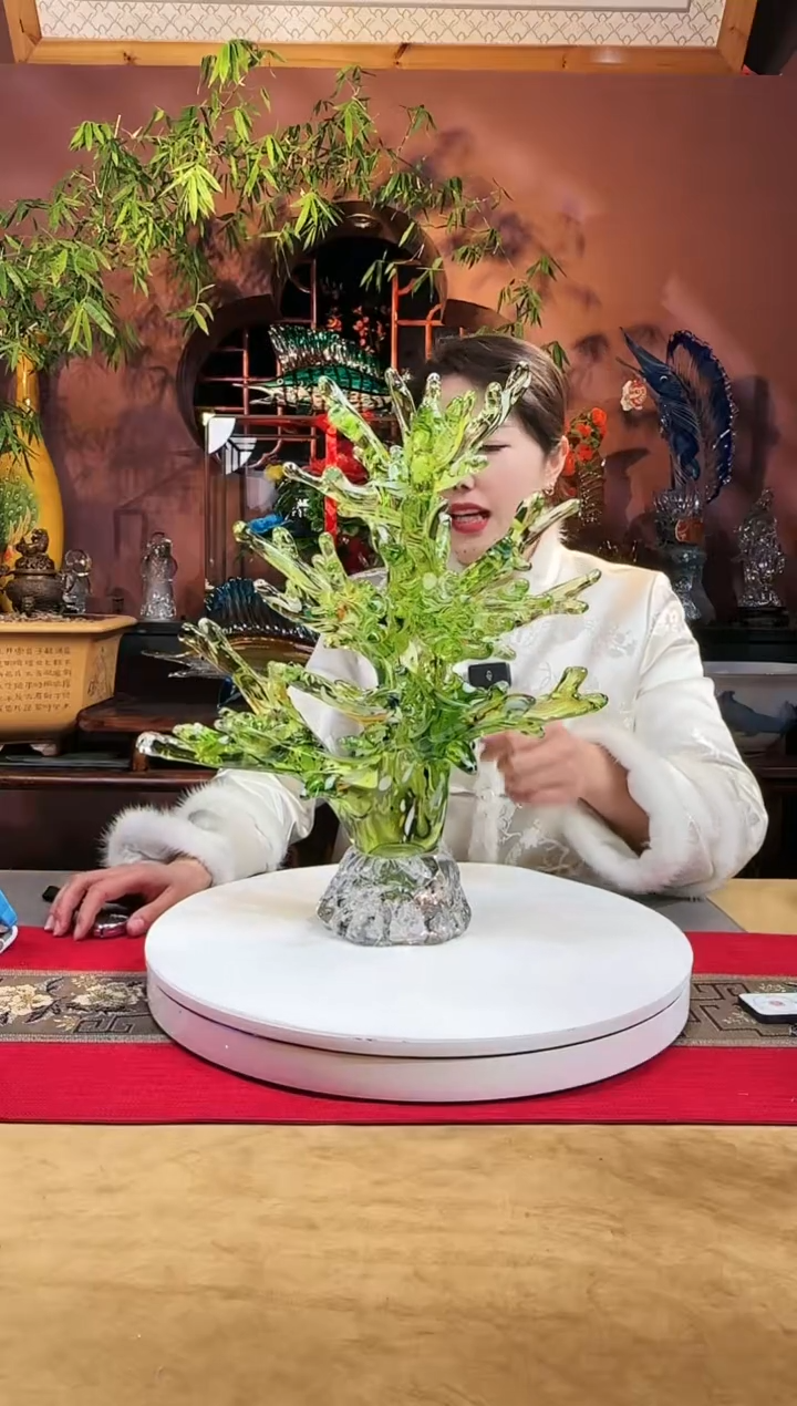 【闪购商品】琉璃手工艺品绿色珊瑚