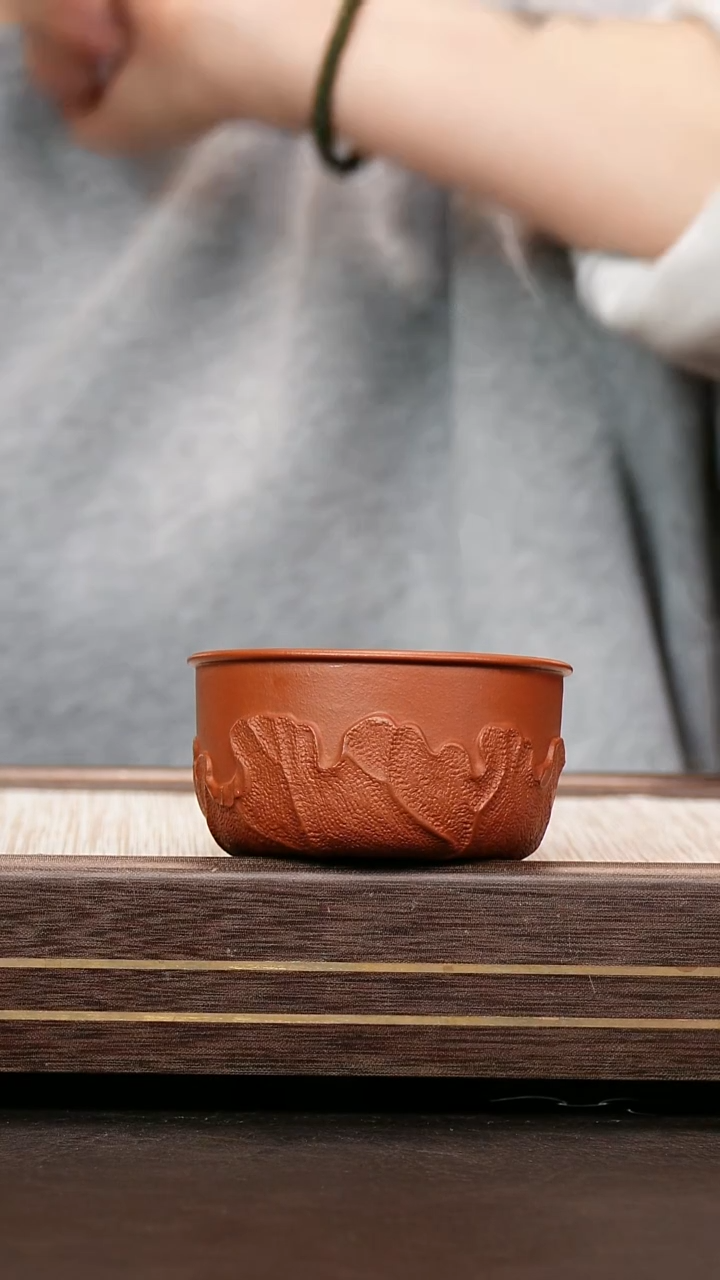 茶壶紫砂小煤窑朱泥 荷叶杯