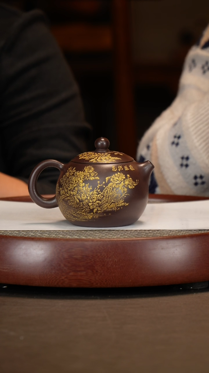 【闪购商品】紫砂茶壶大彬金砂西施+传席+茶叶罐红梅画+泰山画