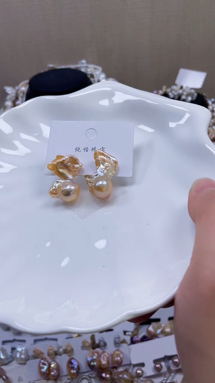 未镶嵌耳饰淡水珍珠【纯恬饰品】