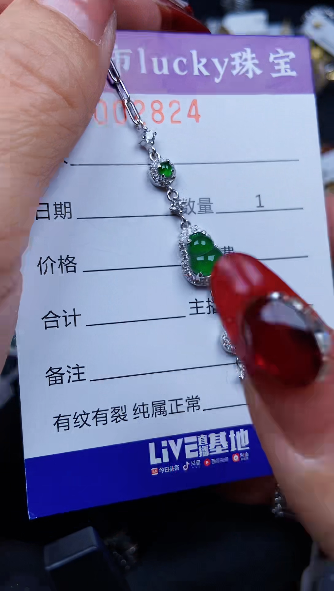 【闪购商品】翡翠颈饰银S925镶嵌2824