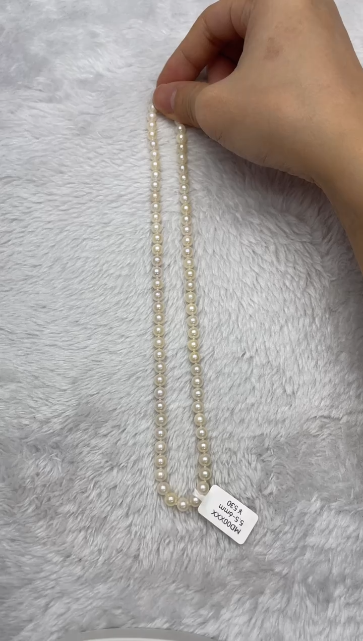 项链银S925镶嵌海水珍珠AK羽皇金5.5-6mm