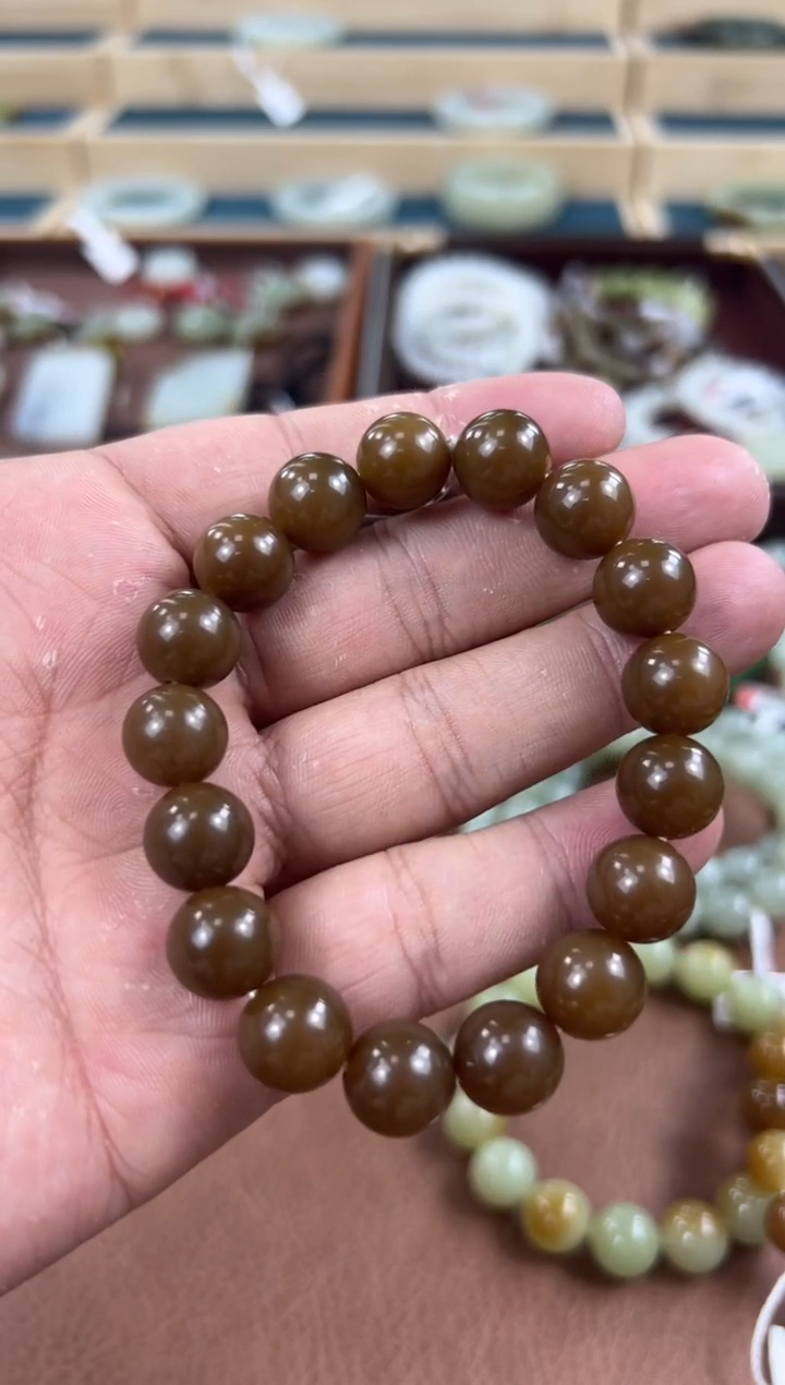 未镶嵌手链和田玉且末纯糖手串卡12