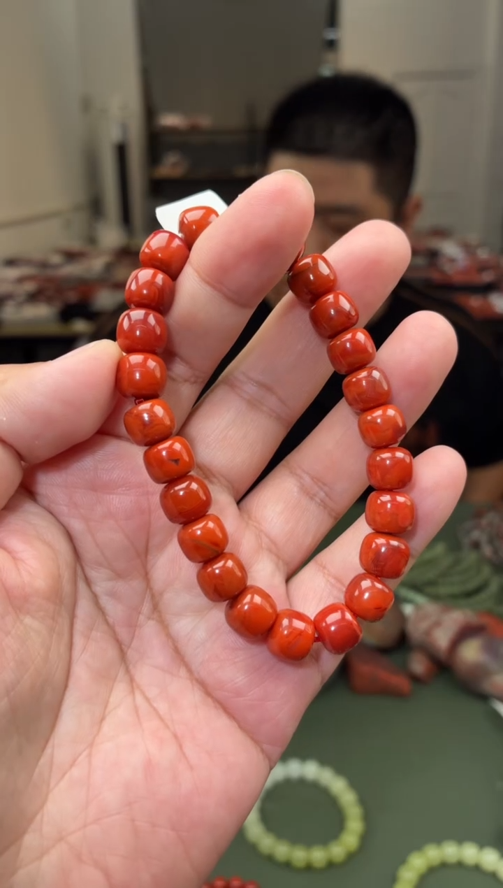 手串未镶嵌南红玛瑙单圈手串一条约9mm多样性发货