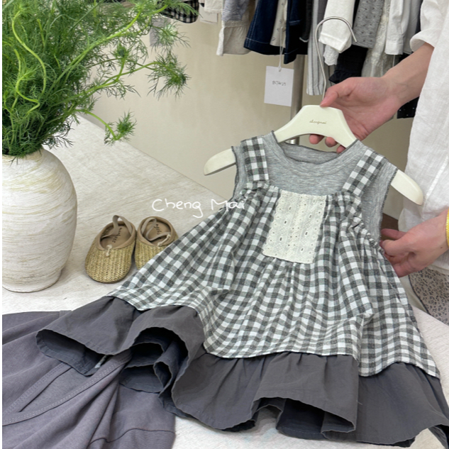 女童裙子2025夏季新款小童莫代尔棉背心连衣裙两件套儿童连衣裙