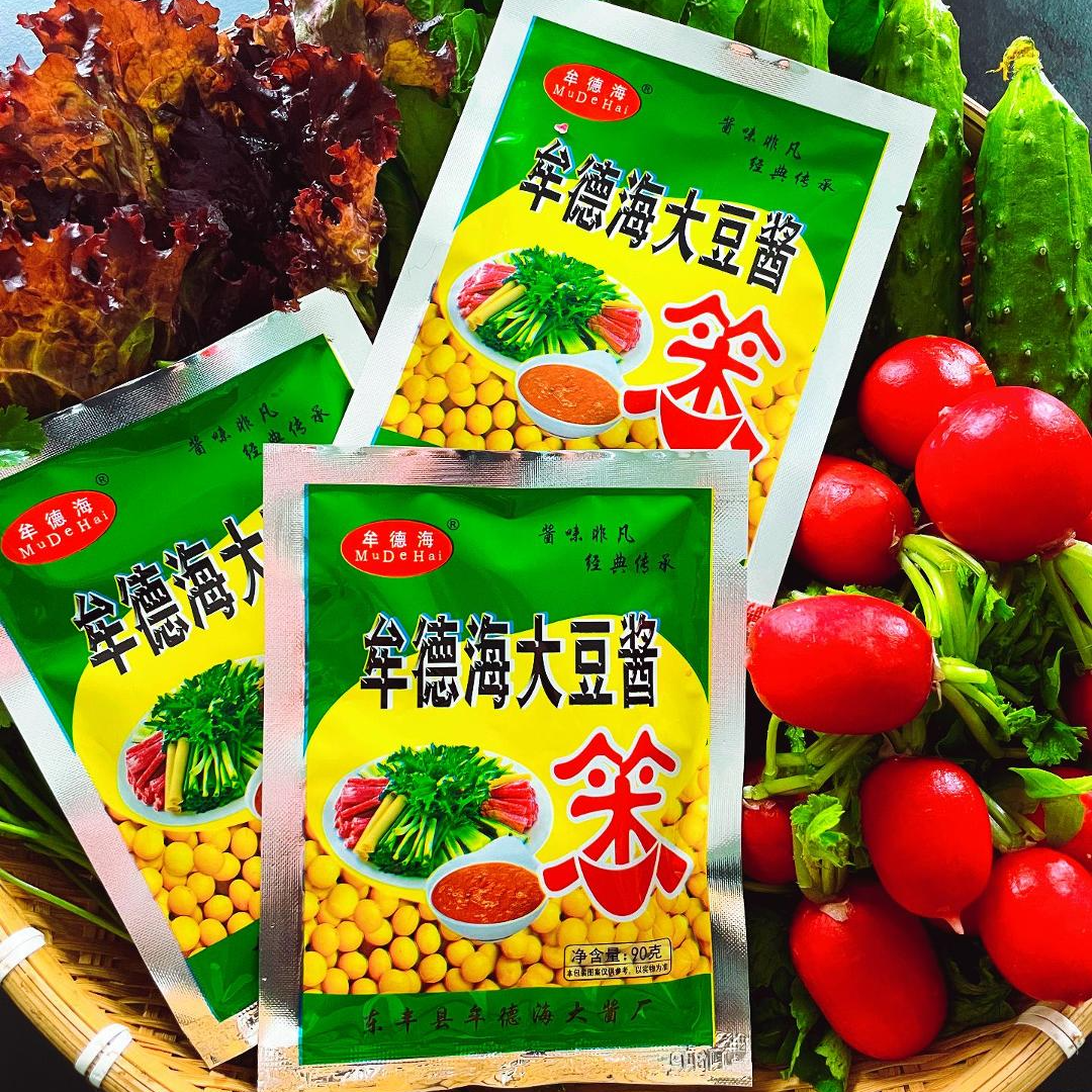 牟德海大酱东北豆酱黄豆酱臭酱传统大缸酱豆瓣酱炸酱葱蘸酱调味酱