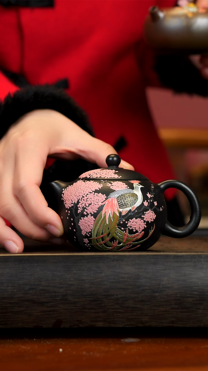 【闪购商品】紫砂茶壶焐灰西施壶 金丝凤凰