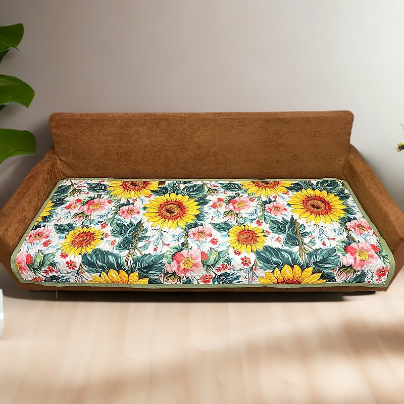 新款春暖花开沙发垫云锦棉沙发垫90*200cm沙发垫单人床盖多功能垫