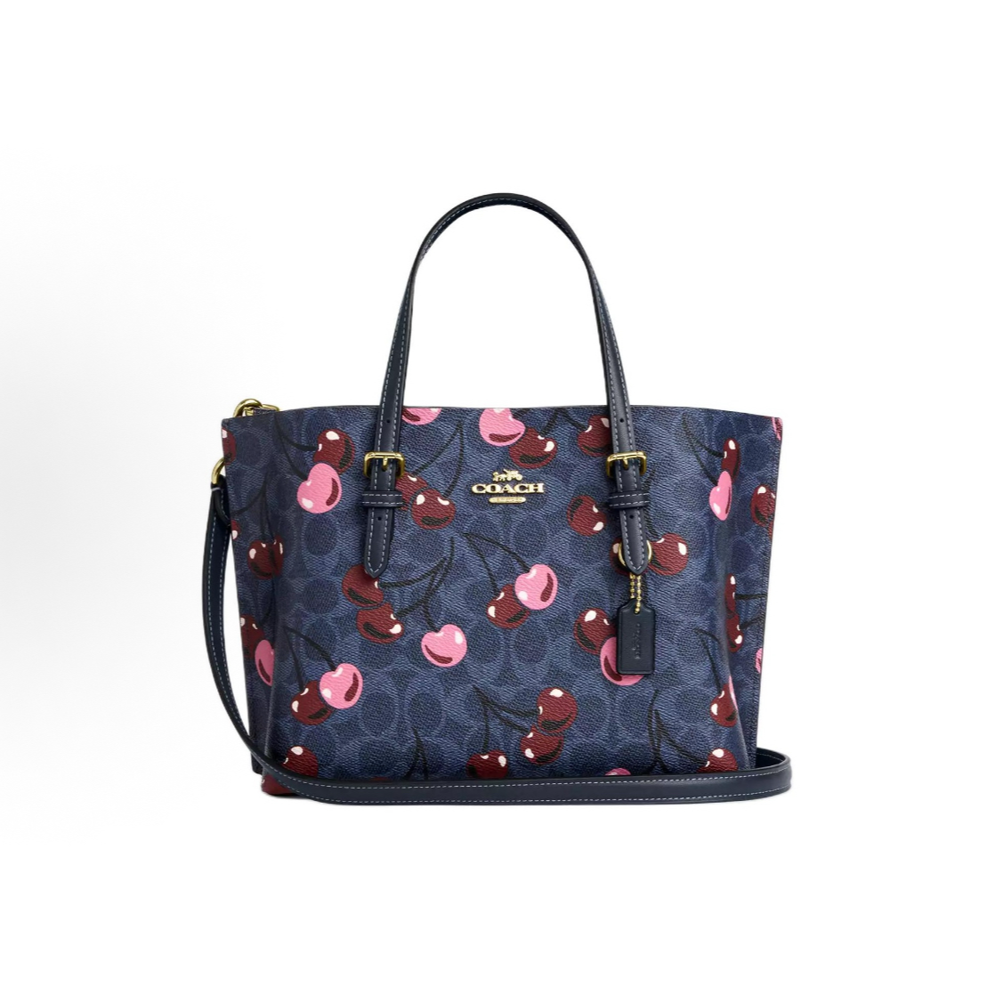 25*19*13/COACH蔻驰女士Mollie 25中号樱桃印花手提斜跨包CZ772 