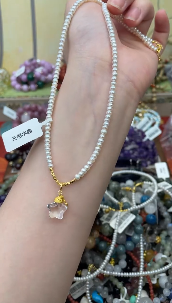 颈饰银S925镶嵌淡水珍珠209