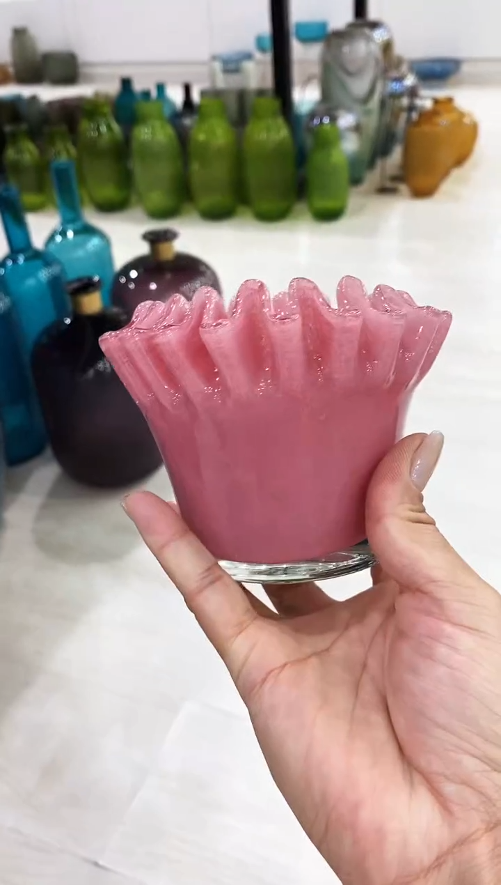 慕忆家手作琉璃花瓶瑕