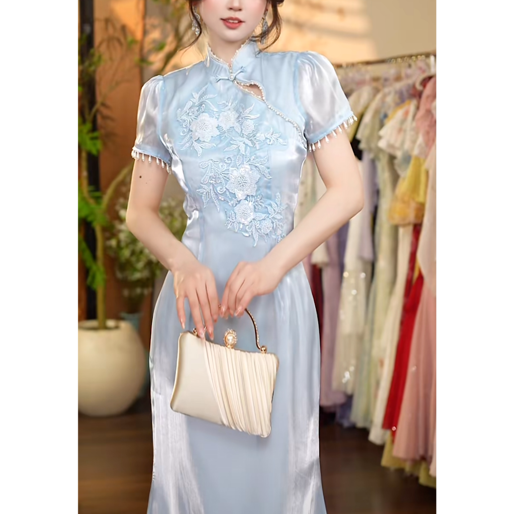 熹熹定制-1208（蓝梦云）连衣裙G263