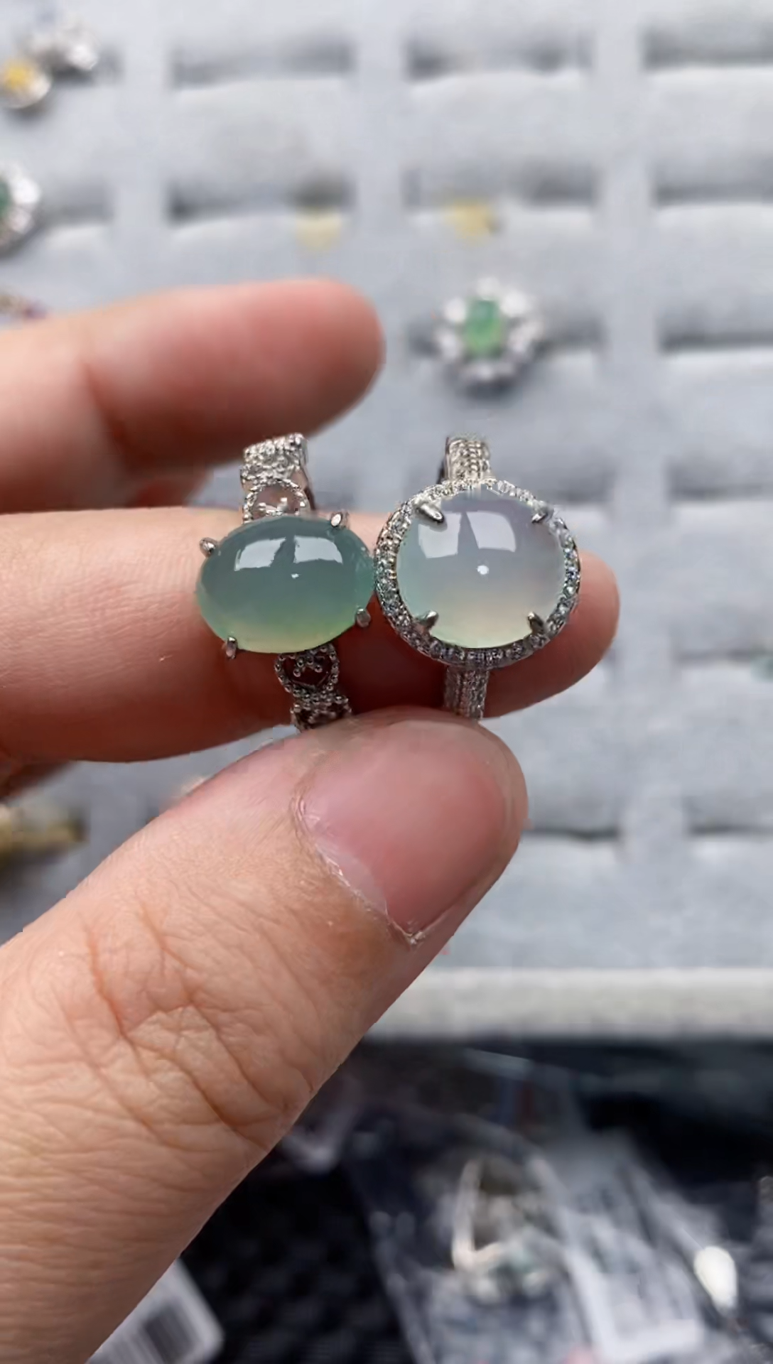 【闪购商品】翡翠戒指银S925镶嵌44444444449