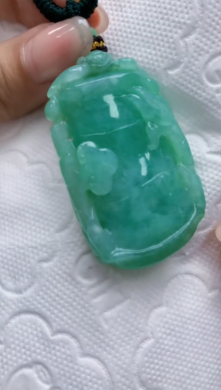 【闪购商品】定制翡翠未镶嵌4829-kk-毛货挂件竹节82