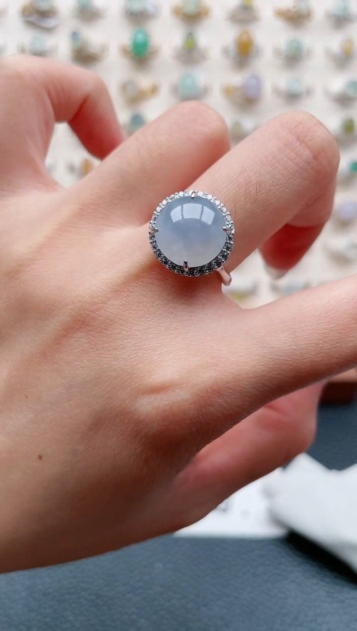 【闪购商品】翡翠戒指银S925镶嵌1111