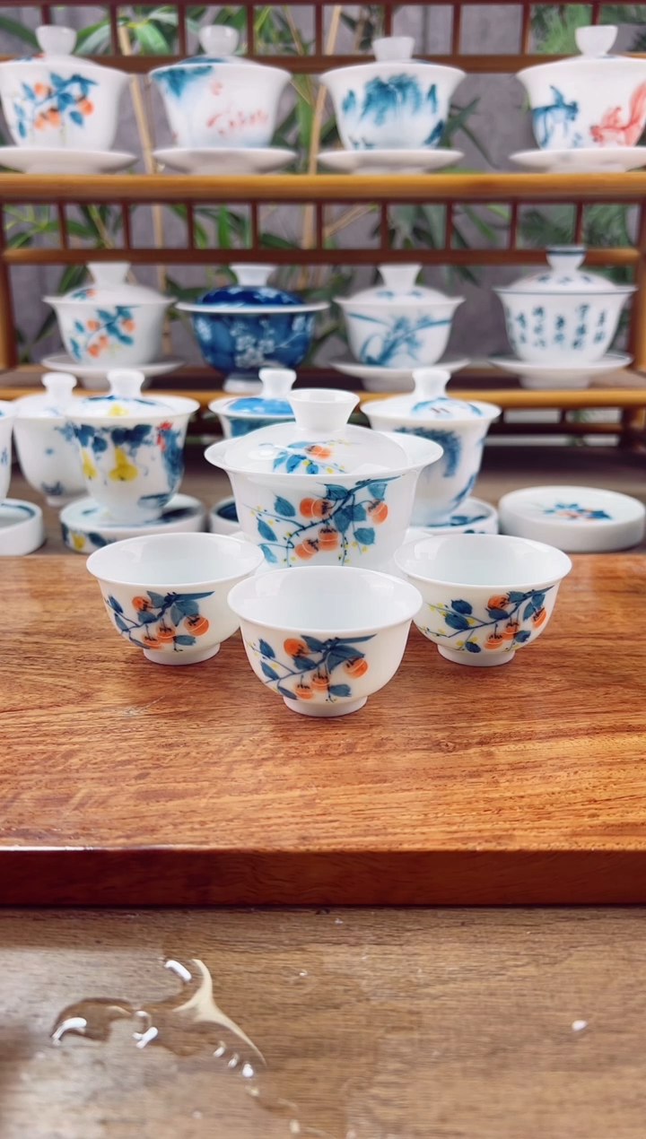 【闪购商品】微瑕柿子130ml三才+小和顺杯3个