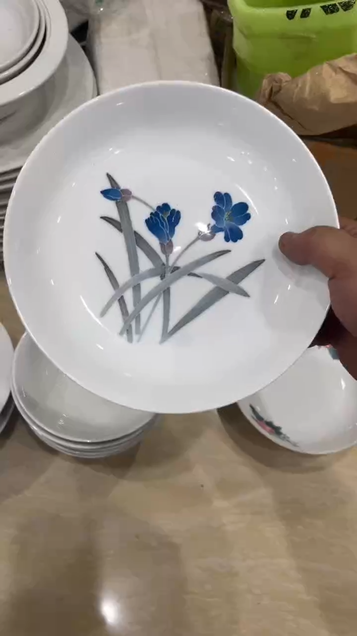 8寸深盘湖南醴陵釉下五彩陶瓷