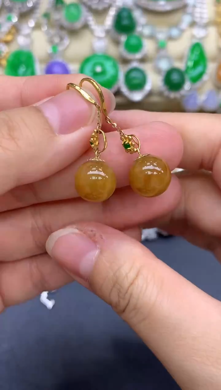 18K金镶嵌翡翠耳饰251-中国好珍宝