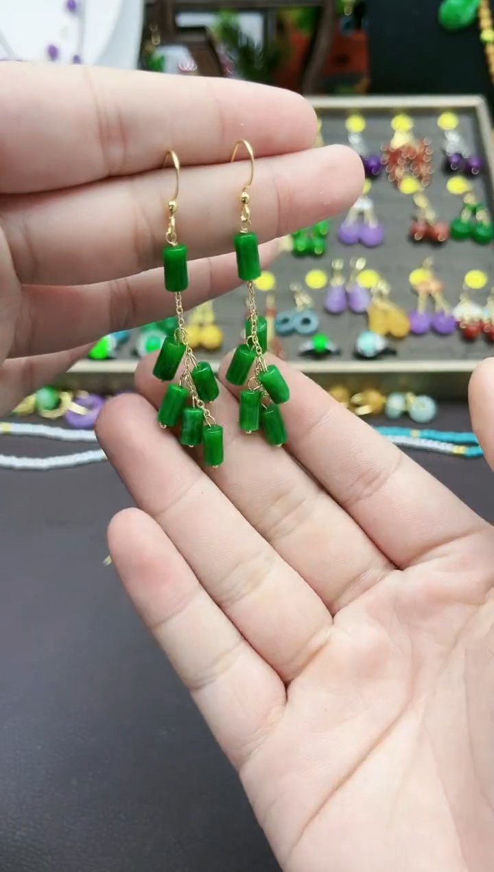 【闪购商品】玛瑙/玉髓耳钉银S925镀金镶嵌227000