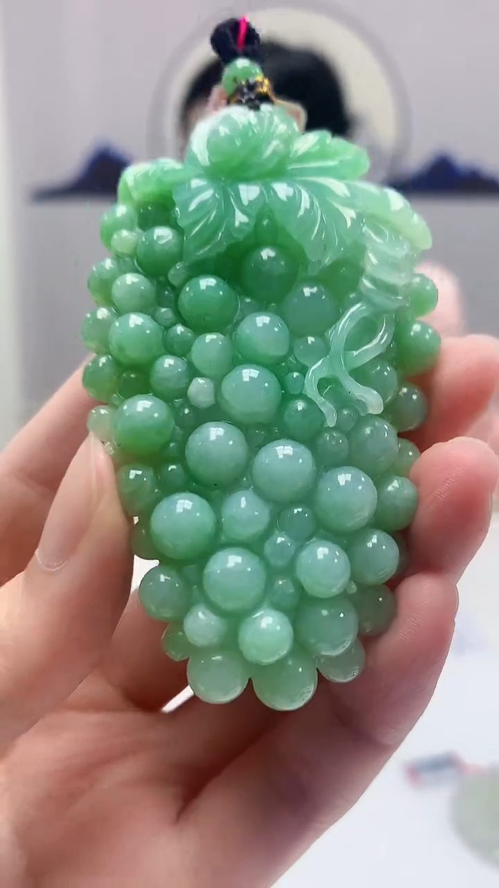 【闪购商品】定制翡翠未镶嵌4852zm-毛货赠珠链葡萄137