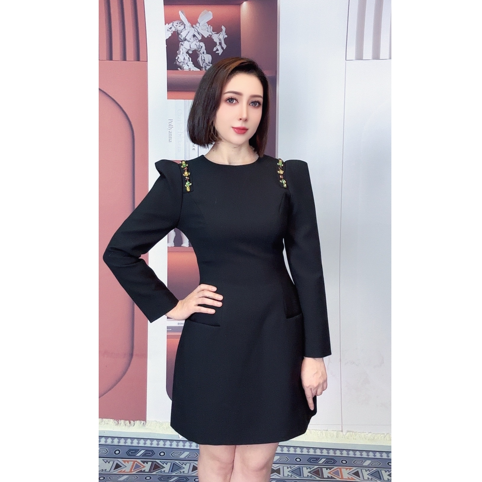 时尚百搭女生包臀连衣裙01