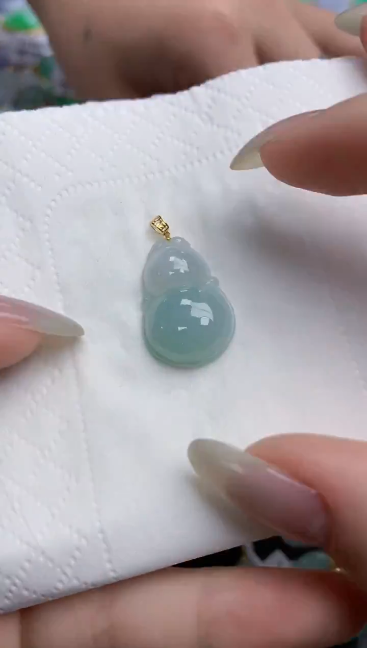 【闪购商品】翡翠颈饰18K金镶嵌天然缅甸翡翠A货